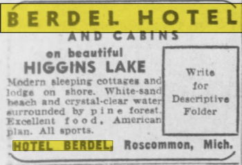 Hotel Berdel - July 1952 Ad (newer photo)